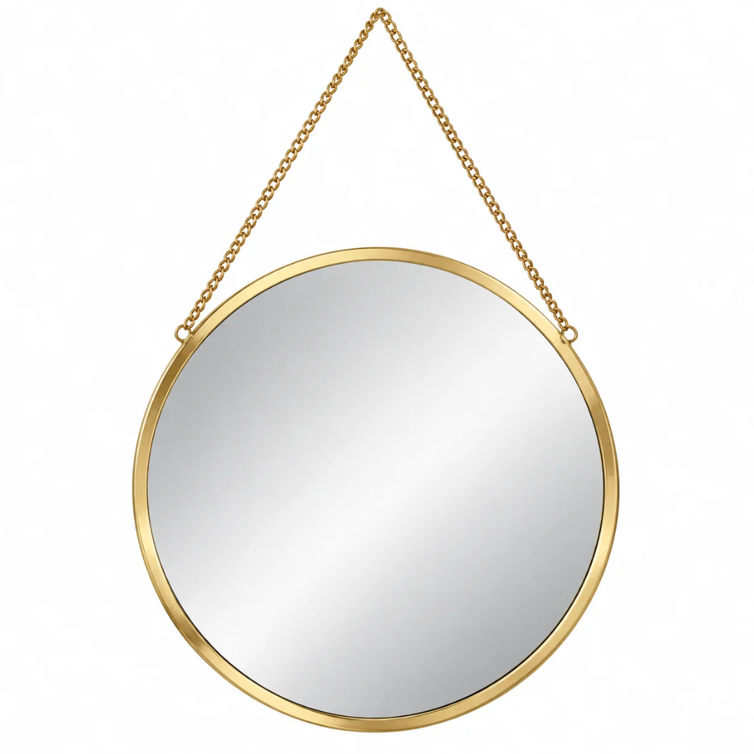 Gold Chain Round Wall Mirror