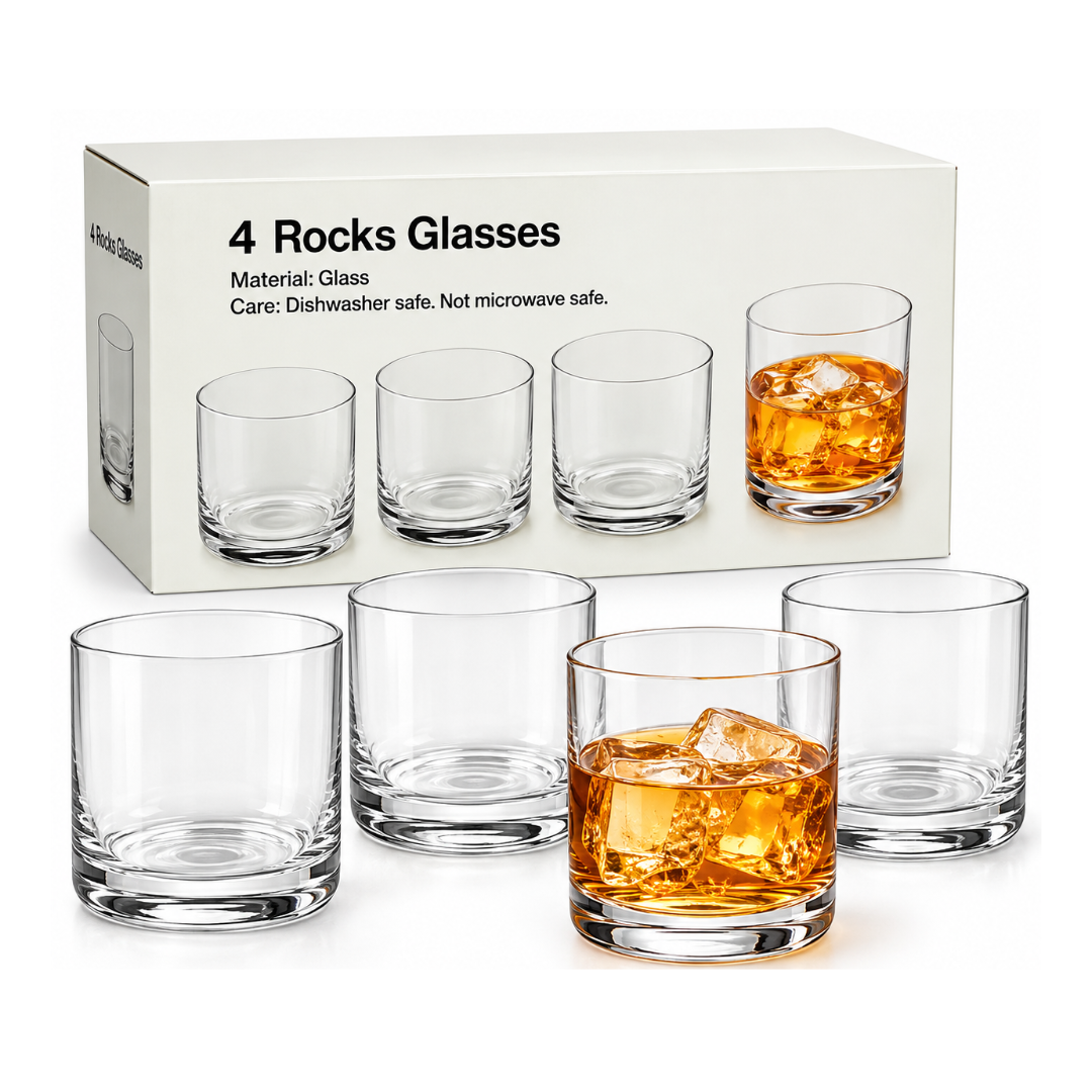 4-Piece Rocks Glass Set