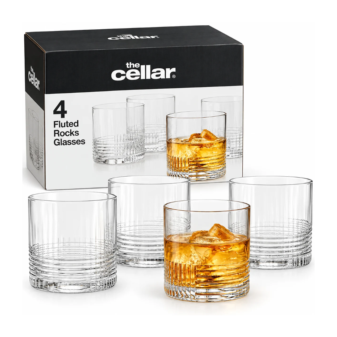 The Cellar Fluted Rocks Glass Set