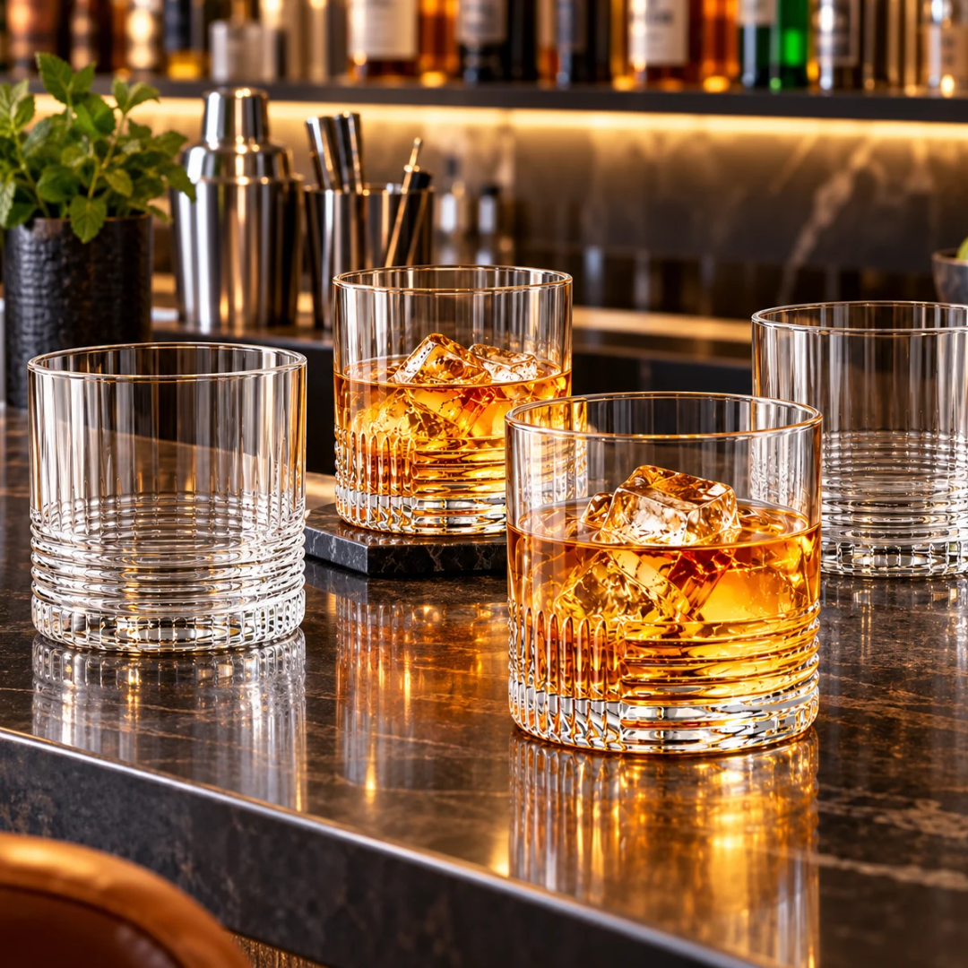 The Cellar Fluted Rocks Glass Set